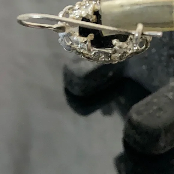 Vtg.(1980) 18” Sterling Silver Necklace W/Onyx Pendant & Matching Earrings - Picture 7 of 7